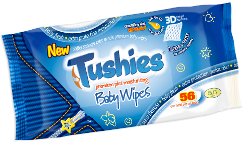Tushies premium moisturising baby wipes pack